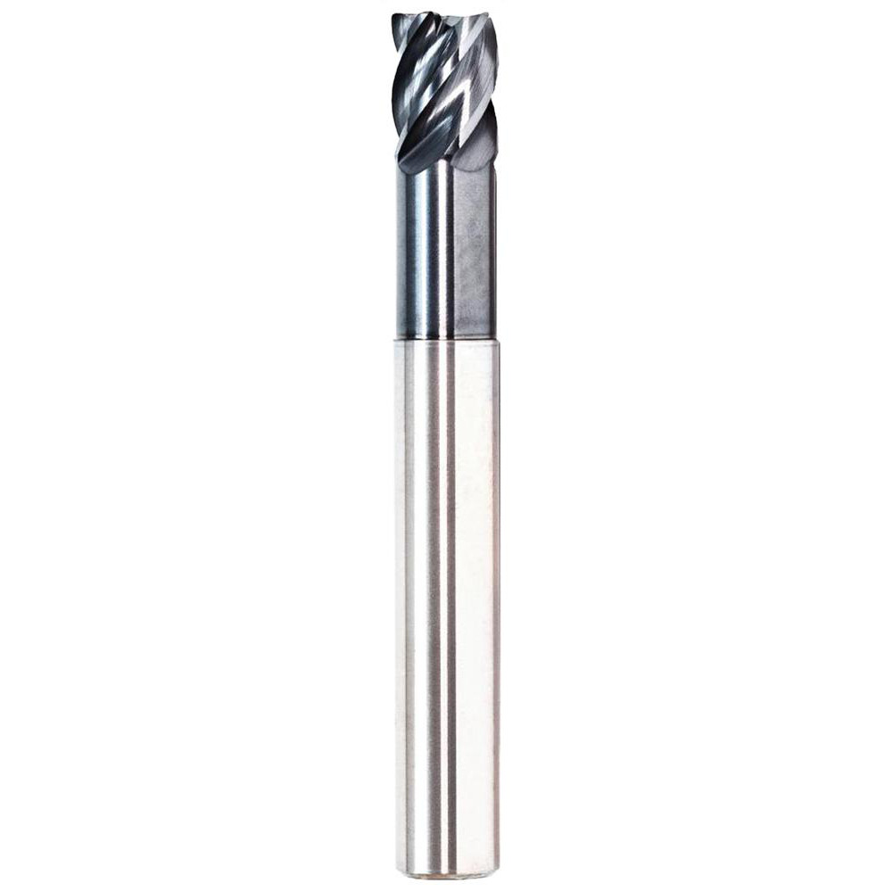 Corner Radius End Mill: 3/8" Dia, 1/2" LOC, 0.0600" Radius, 5 Flute, Solid Carbide - 6" OAL, 3/8" Shank Dia, FX3 Finish, Single End, Series 2213, Centercutting