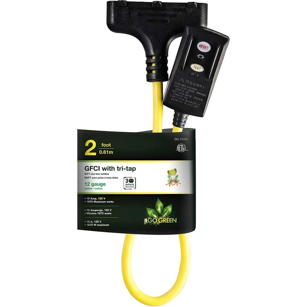 GFCI Receptacles; Color: Yellow ; Amperage: 15 ; Reset Type: Circuit Breaker ; Voltage: 125 ; Number of Wires: 3 ; Number of Poles: 3