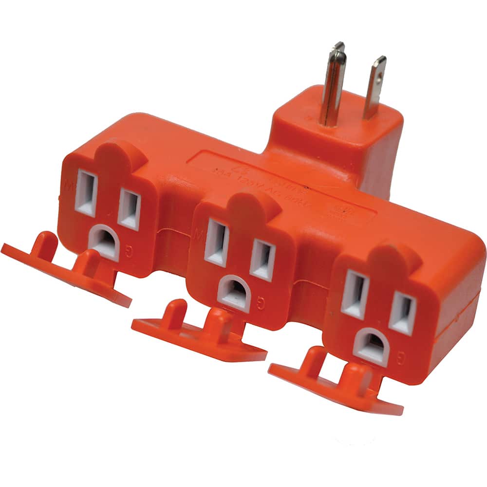 Electrical Outlet Adapters; Amperage: 15A ; Voltage: 125V ; Adapter Color: Orange