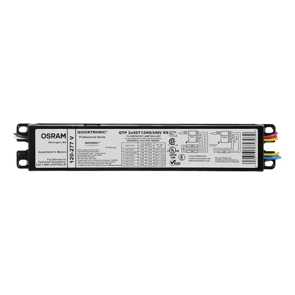 Fluorescent Ballasts; Ballast Type: Electronic ; Lamp Wattage Range: 120 to 159 ; Lamp Type: T12; T8 ; Lamp Starting Method: Rapid Start ; Ballast Factor Range: Normal (0.75 to 0.99) ; Total Harmonic Distortion (%): 10