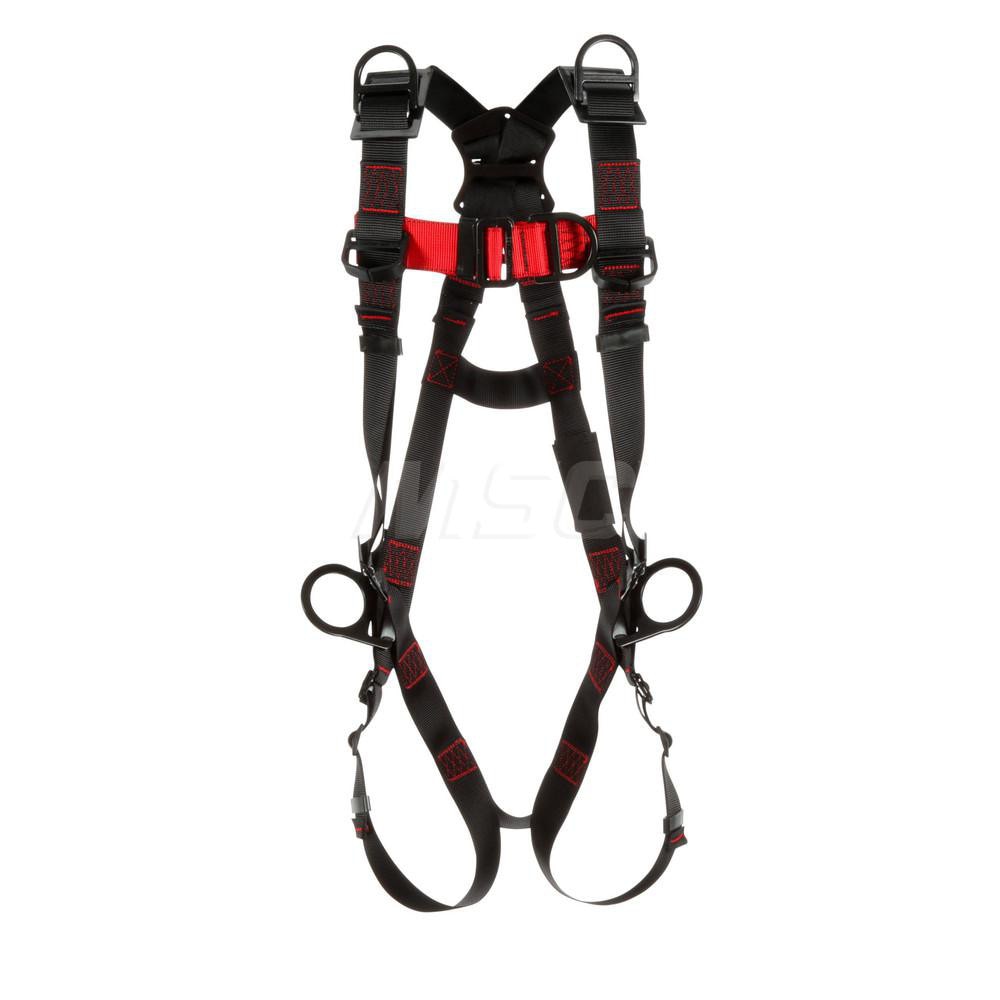 Fall Protection Harnesses: 420 Lb, Vest Style, Size X-Large, For Climbing Positioning Retrieval & Rescue, Polyester, Back Front Shoulder & Side