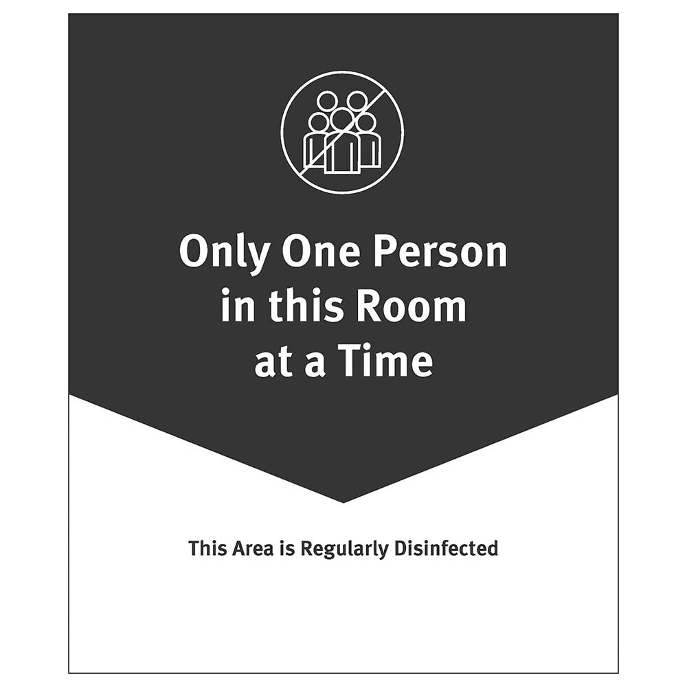Sign: "One Person Per Room Reminder"