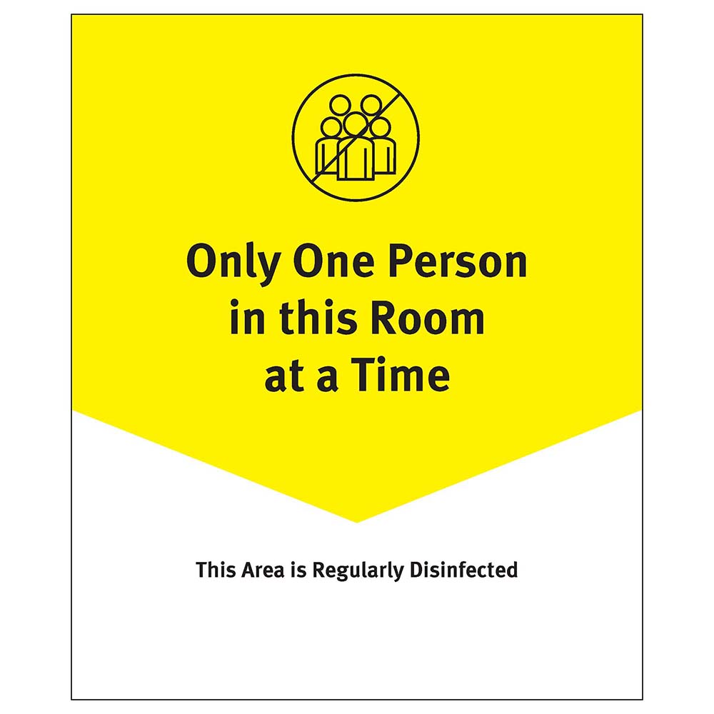Ability One - Sign: "One Person Per Room Reminder" - 11336864 - MSC