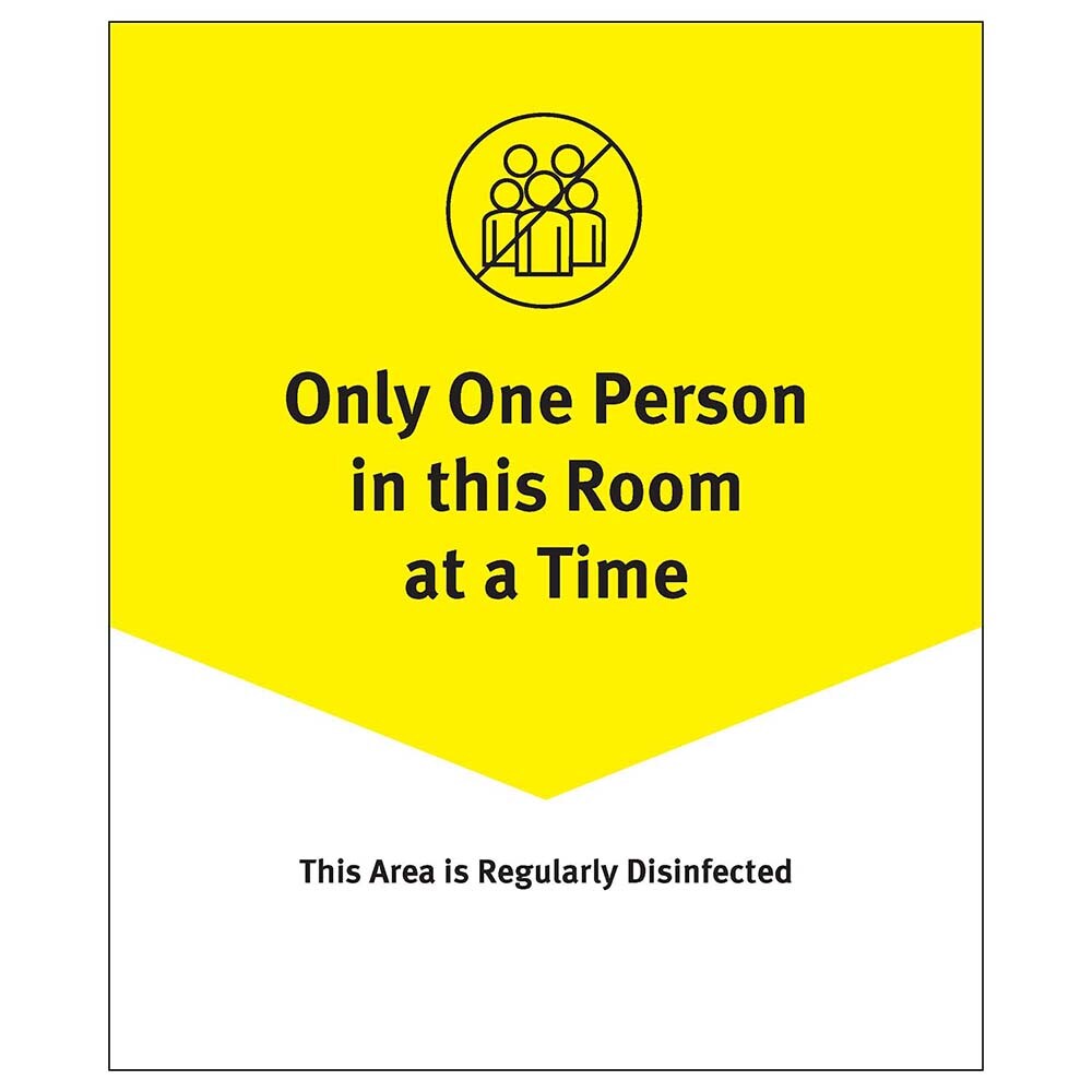 Sign: "One Person Per Room Reminder"