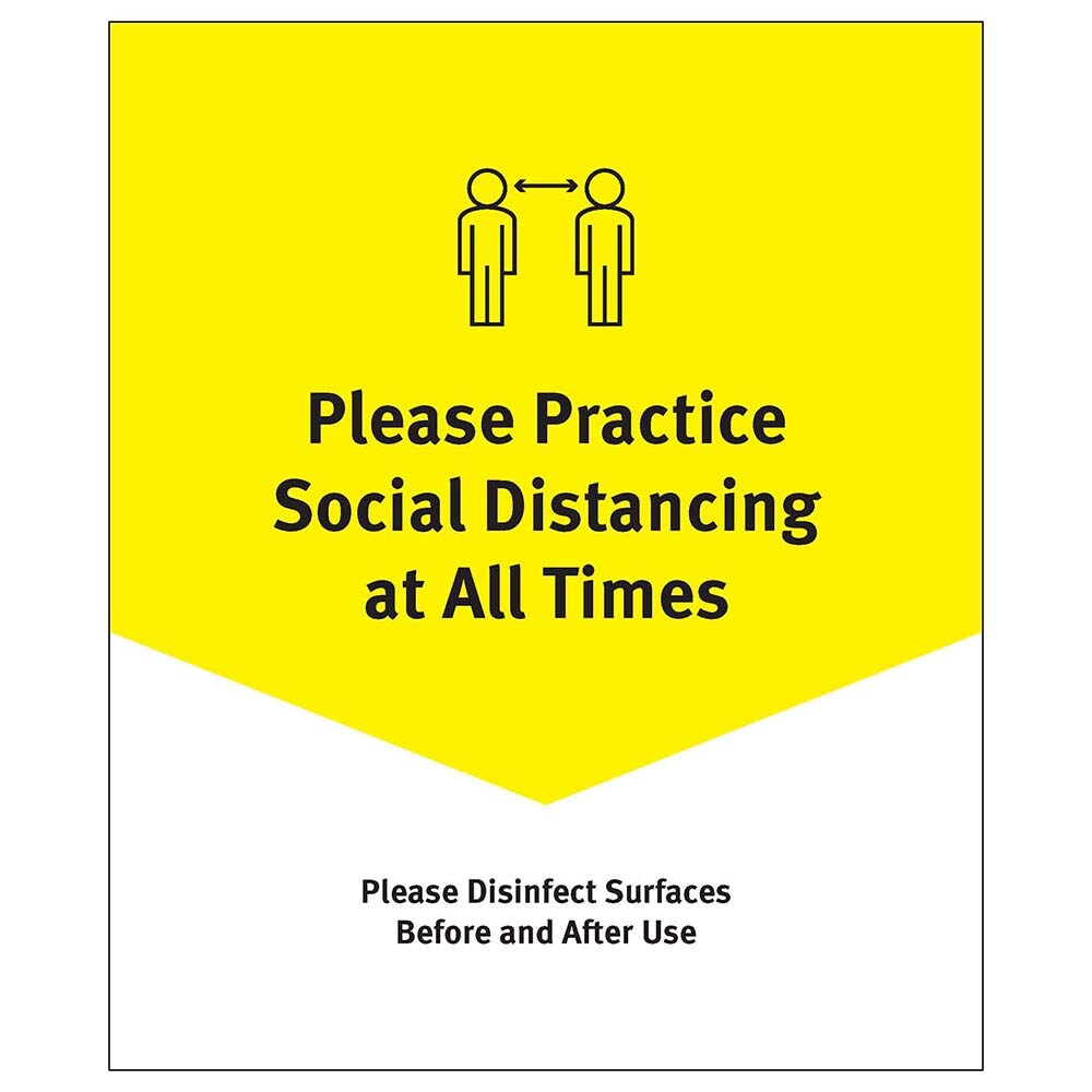 Sign: "Social Distancing Reminder"