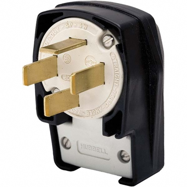 Hubbell Wiring Device-Kellems HBL7302C Straight Blade Plug: Industrial, 18-60P, Black 