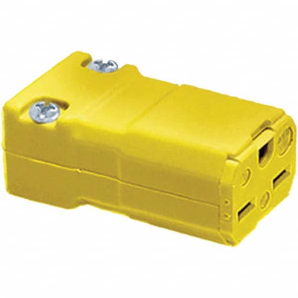 Hubbell Wiring Device-Kellems HBL5669VY Straight Blade Connector: Industrial, 6-15R, 250VAC, Yellow 