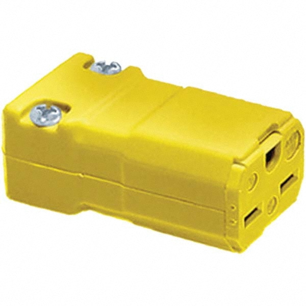 Hubbell Wiring Device-Kellems HBL5669VY Straight Blade Connector: Industrial, 6-15R, 250VAC, Yellow Image