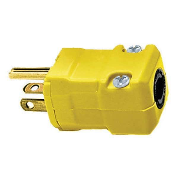 Hubbell Wiring Device-Kellems HBL5364VY Straight Blade Plug: Industrial, 5-20P, 125VAC, Yellow 