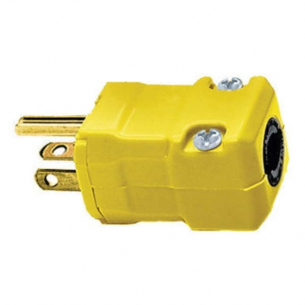 Hubbell Wiring Device-Kellems HBL5364VY Straight Blade Plug: Industrial, 5-20P, 125VAC, Yellow Image