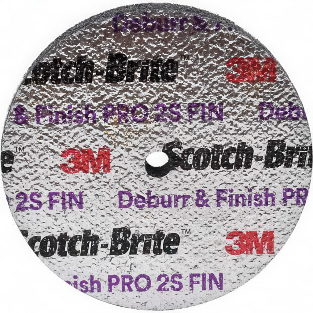 3M | Scotch-Brite™ Deburring Wheel: 2" Dia, 1/2" Face Width, 1/4" Hole, 2 Density, Silicon Carbide - Fine Grade, Unitized, Series DP-UW | 30-Pack