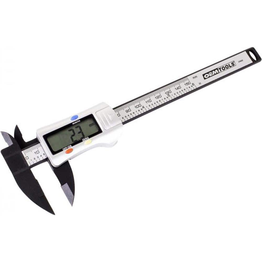 Electronic Calipers; Maximum Measurement (Decimal Inch): 6.0000 ; Maximum Measurement (mm): 150.00 ; Calibrated: No ; Caliper Material: Stainless Steel ; Jaw Material: Carbide-Tipped ; Data Output: No