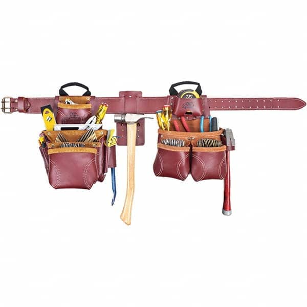 Tool Aprons & Tool Belts; Tool Type: Apron ; Minimum Waist Size: 29 ; Maximum Waist Size: 42 ; Material: Leather ; Number of Pockets: 19 ; Color: Brown