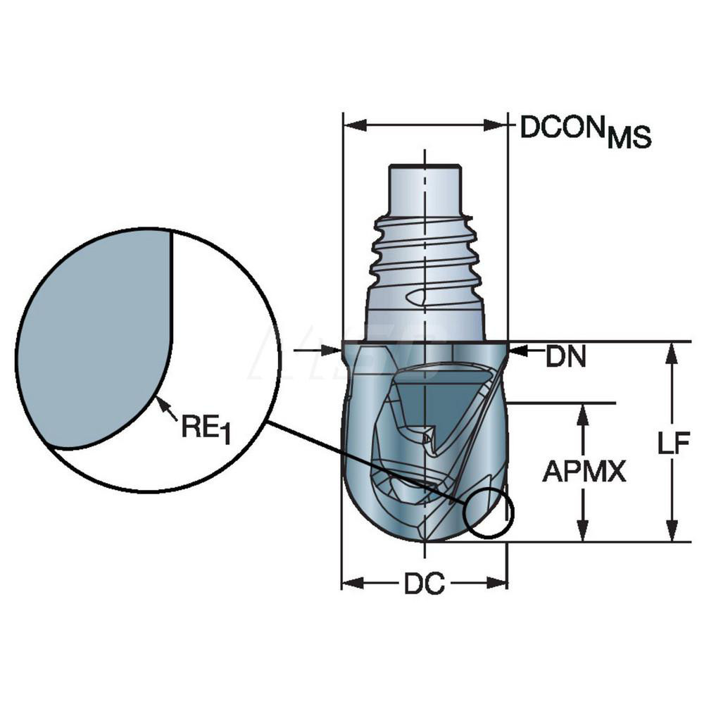 Sandvik Coromant Ball End Mill Heads; Mill Diameter (mm) 10.00; Mill Diameter (Decimal Inch