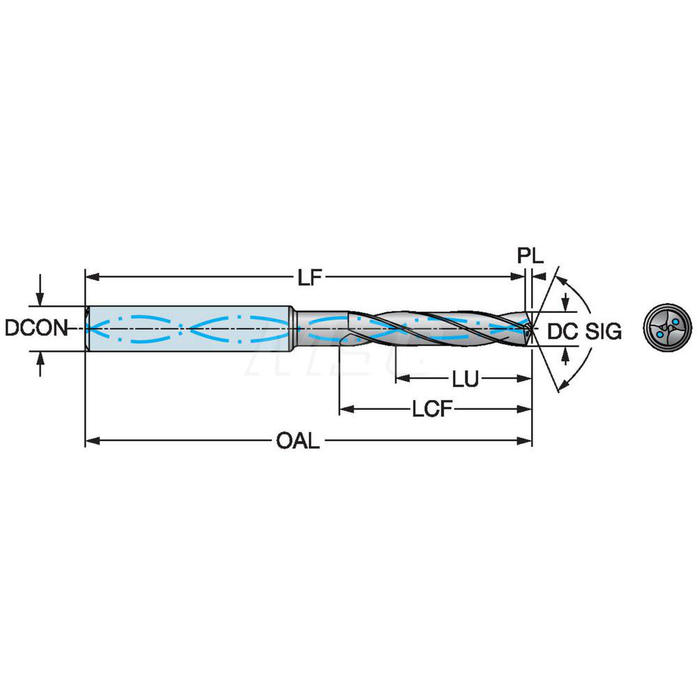 Sandvik Coromant - Screw Machine Drill Bit: 3.17 mm (0.1248) Dia, 140 ...