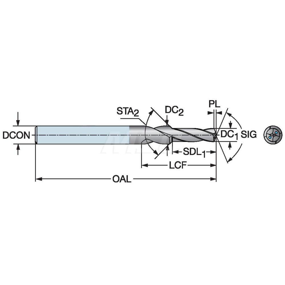 Sandvik Coromant Subland Drill Bit 8 mm Drill, 10.8 mm Step, 102 mm
