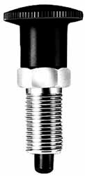 M12x1.5, 20mm Thread Length, 6.1mm Plunger Diam, Knob Handle Indexing Plunger