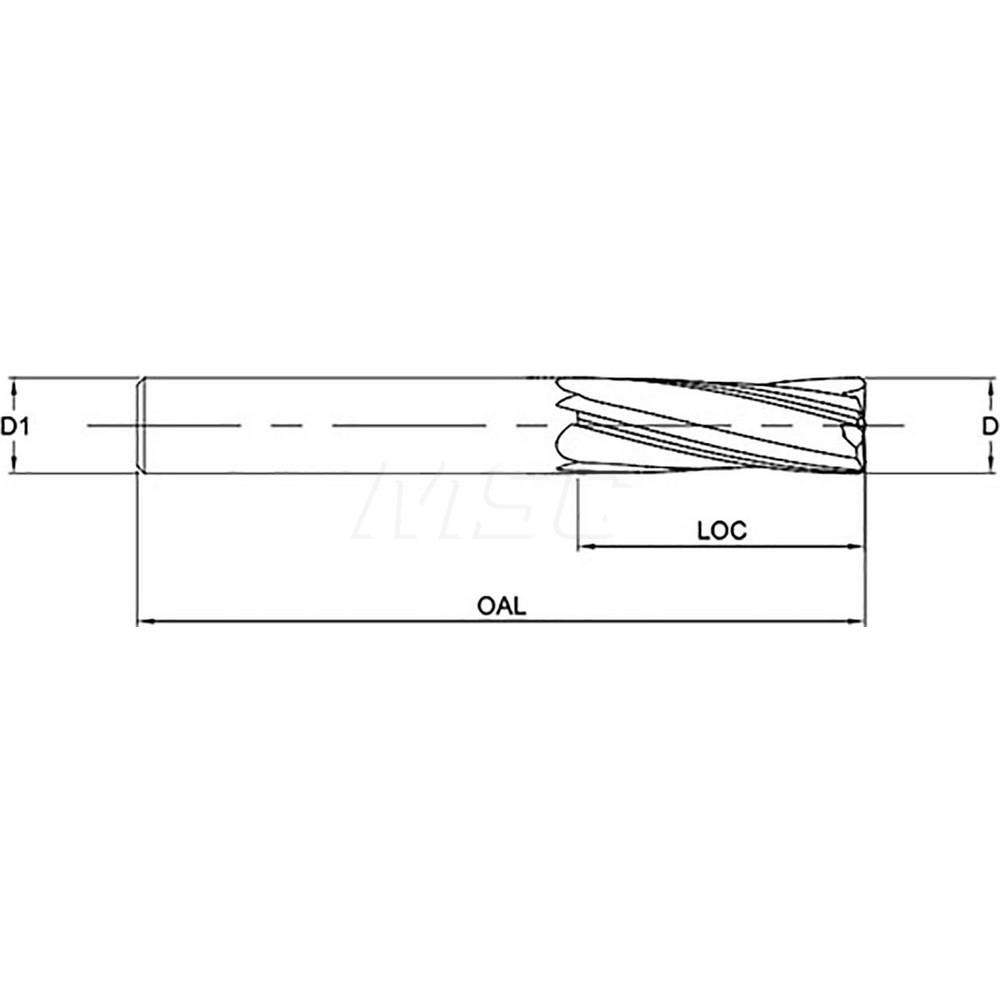 YG1 Spiral Router Bit 8 mm Dia, 24 mm LOC, 8 mm Shank Dia, Spiral MSC Industrial Supply Co.