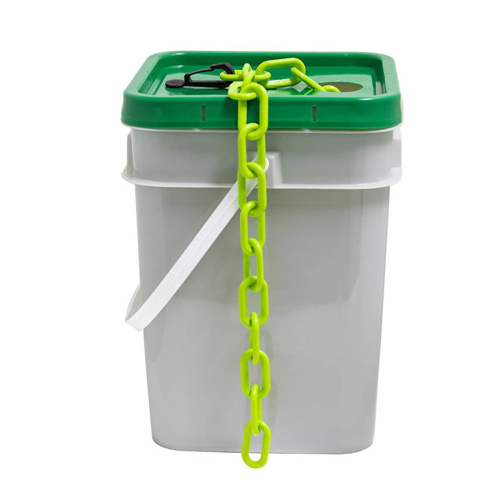 Safety Barrier Chain: Plastic, Safety Green, 300' Long, 2" Wide
