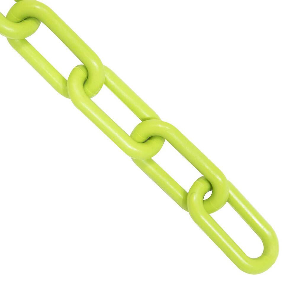 Safety Barrier Chain: Plastic, Safety Green, 100' Long, 2" Wide