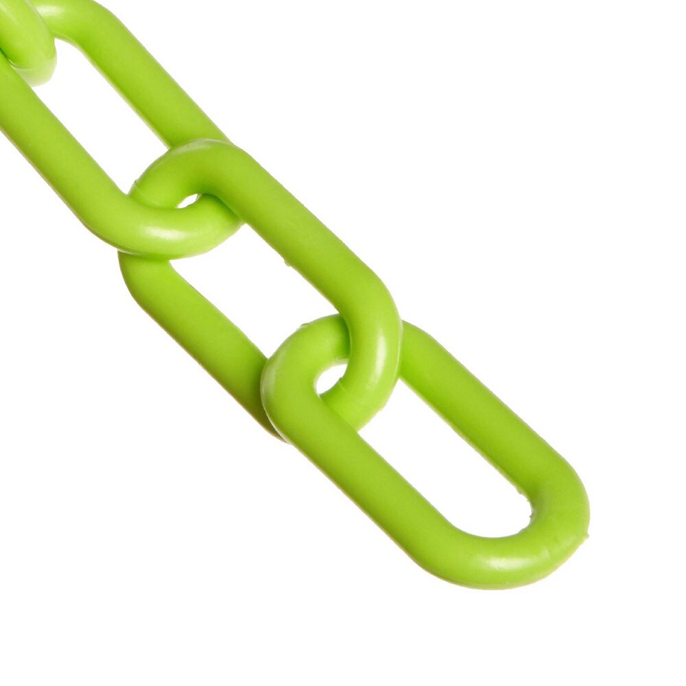 Safety Barrier Chain: Plastic, Safety Green, 25' Long, 2" Wide