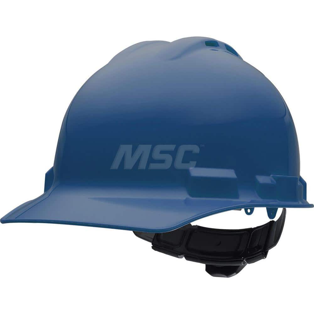 Hard Hat: Impact Resistant & Water Resistant, Front Brim, Class C, 4-Point Suspension