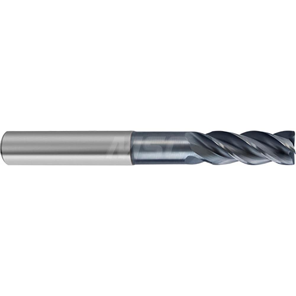 Square End Mill: 3/8" Dia, 1" LOC, 4 Flutes, Solid Carbide