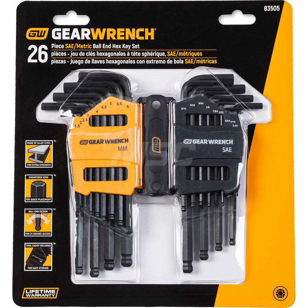 GEARWRENCH Hex Key Sets; Tool Type Hex; Handle Type LHandle