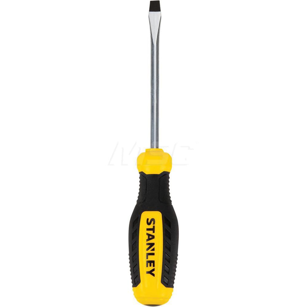 Slotted Screwdriver: 1/4" Width, 8" OAL, 4" Blade Length