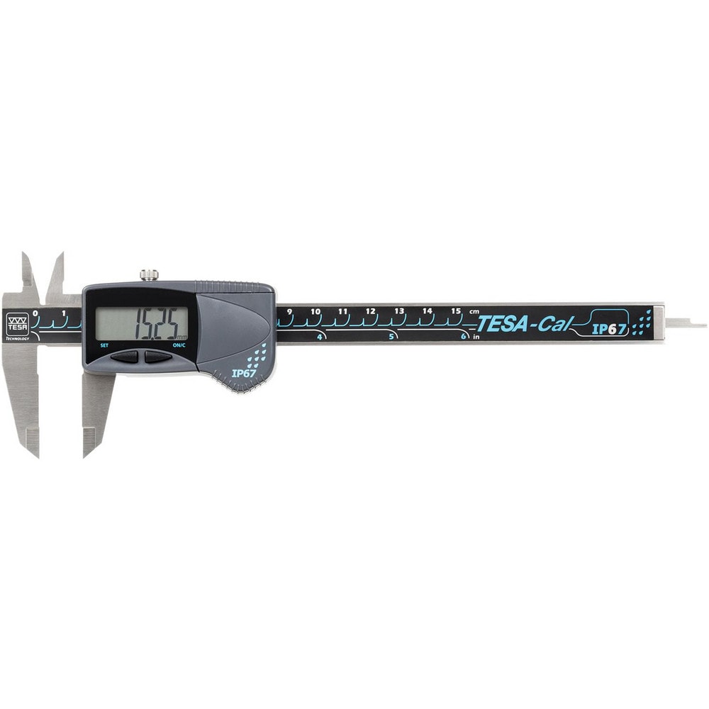 Electronic Caliper: 0 to 6", 0.0005" Resolution, IP67