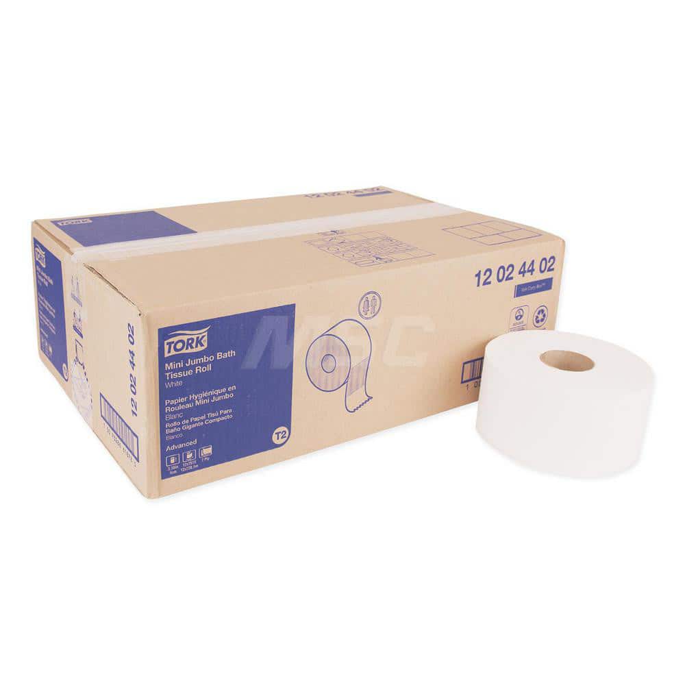 Bathroom Tissue: Jumbo Roll, Recycled Fiber, 2-Ply, White