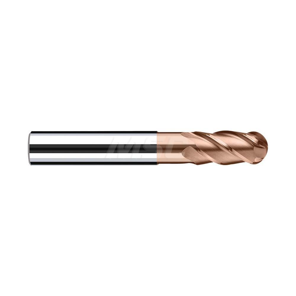 Ball End Mill: 6.00 mm Dia, 12.00 mm LOC, 4 Flute, Solid Carbide