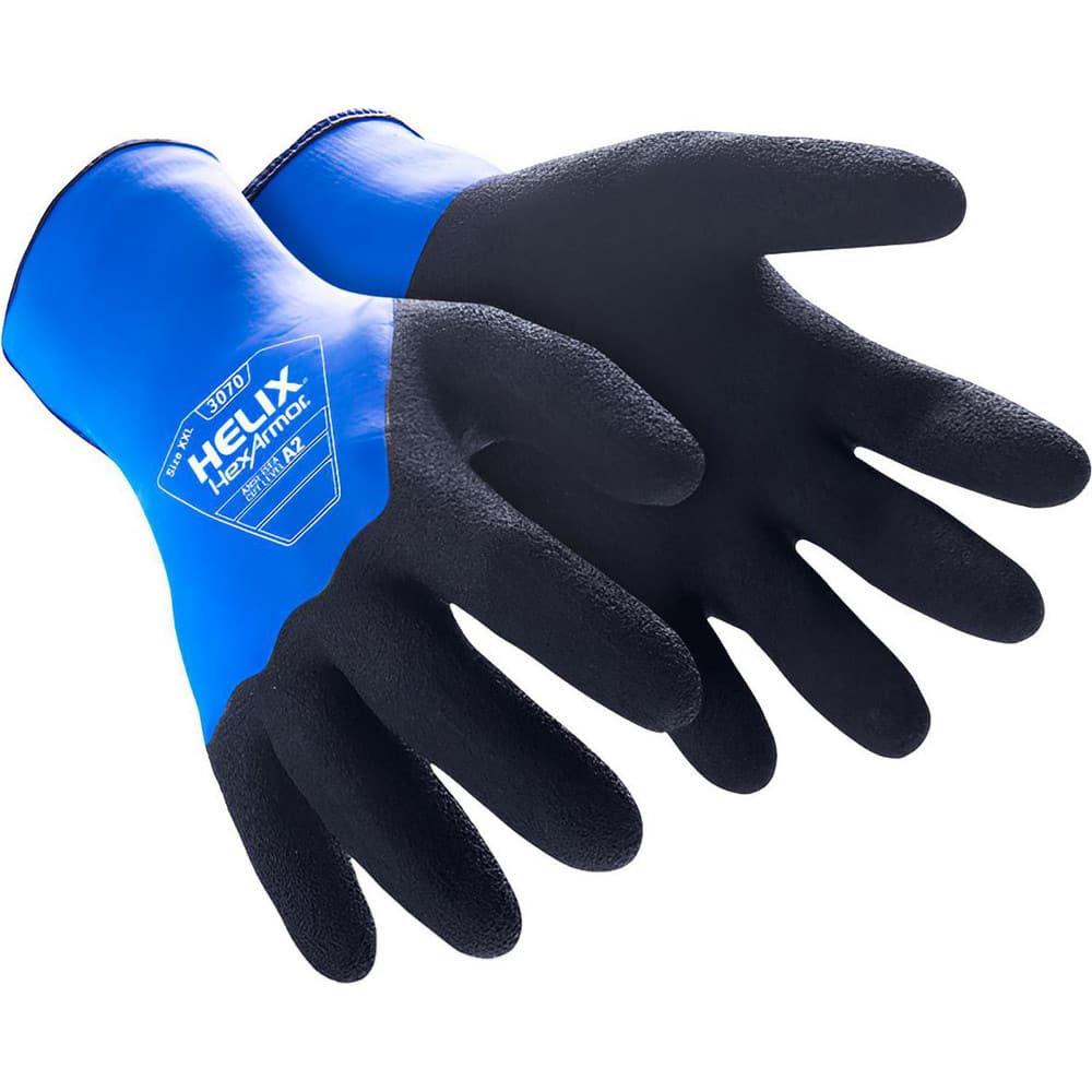 Cut & Puncture-Resistant Gloves: Size L, ANSI Cut A2, ANSI Puncture 4, Rubber & Latex, HPPE Blend