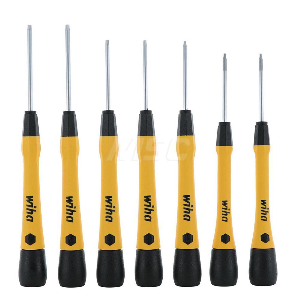 Torx Driver Sets; Torx Size Range: T5 - T10 ; Number of Pieces: 7.000 ; Container Type: Box ; Handle Type: ESD Safe ; Additional Information: Torx: T4, T5, T6, T7, T8, T9, T10
