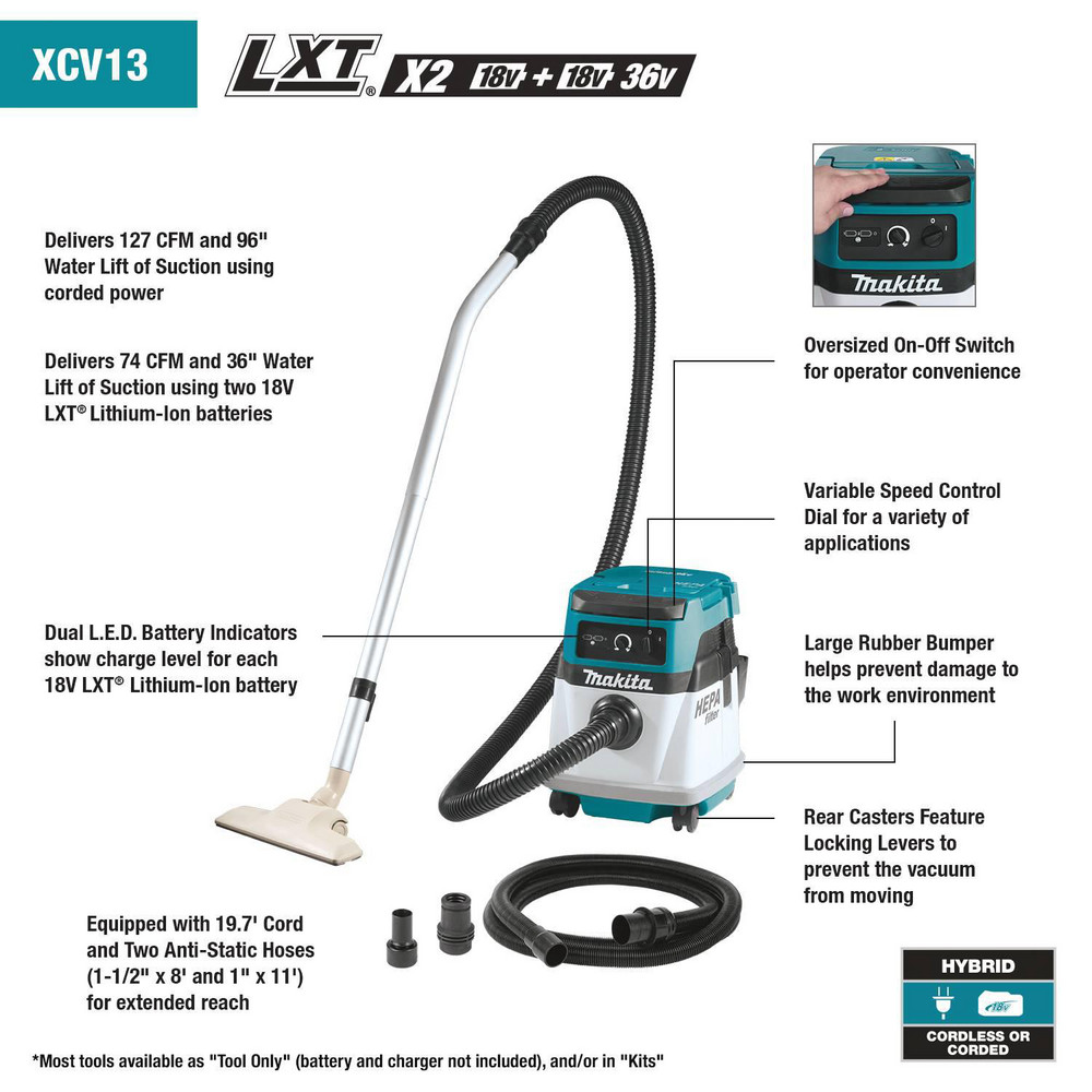 Makita HEPA & Critical Vacuum Cleaners; Vacuum Type Cordless Dust