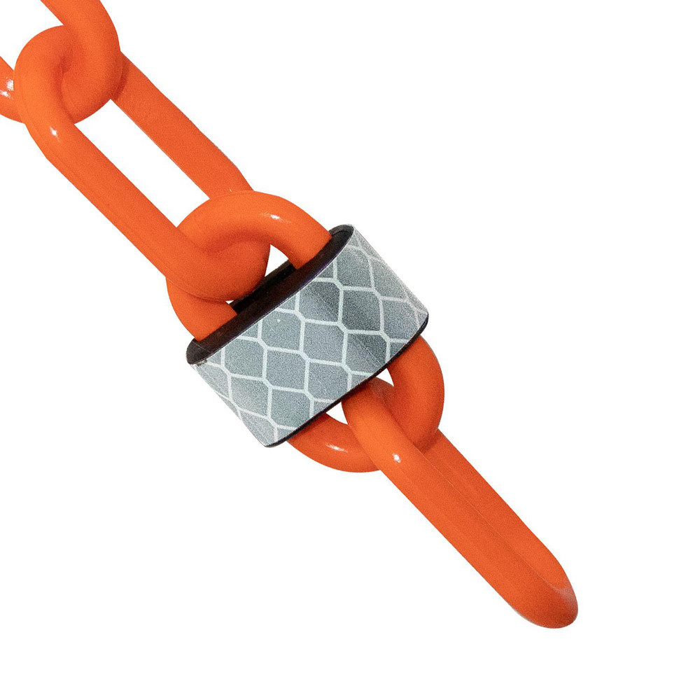 Mr. Chain Safety Barrier Chain Plastic, Traffic Orange, 100' Long, 2