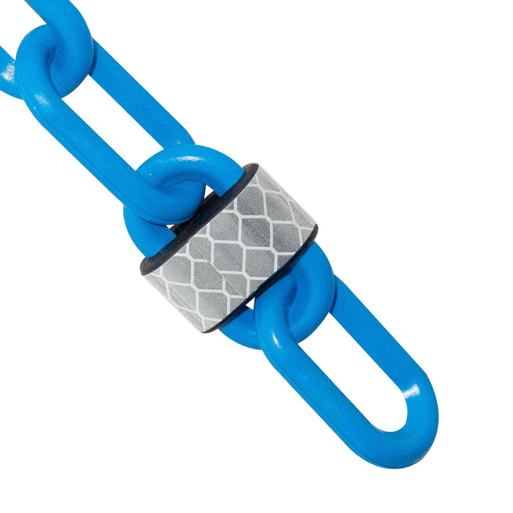 Mr. Chain Safety Barrier Chain Plastic, Sky Blue, 100' Long, 2" Wide