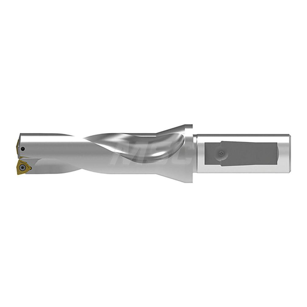 Indexable Insert Drill: KUBT3D430R06K32, 43.00 mm Max Dia, 129.00 mm Max Depth, 3xD, 32.00 mm Shank Dia - Weldon Flat & Flange Shank, Uses WOEX 06T304 Inserts, Series KUB Trigon
