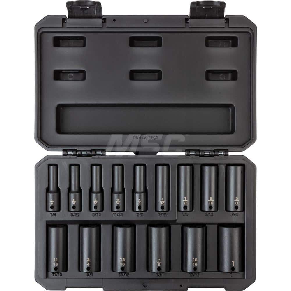 3-Peice TEKTON Universal Joint IMPACT Socket Set 1/4" 3/8" 1/2" Drive sizes 