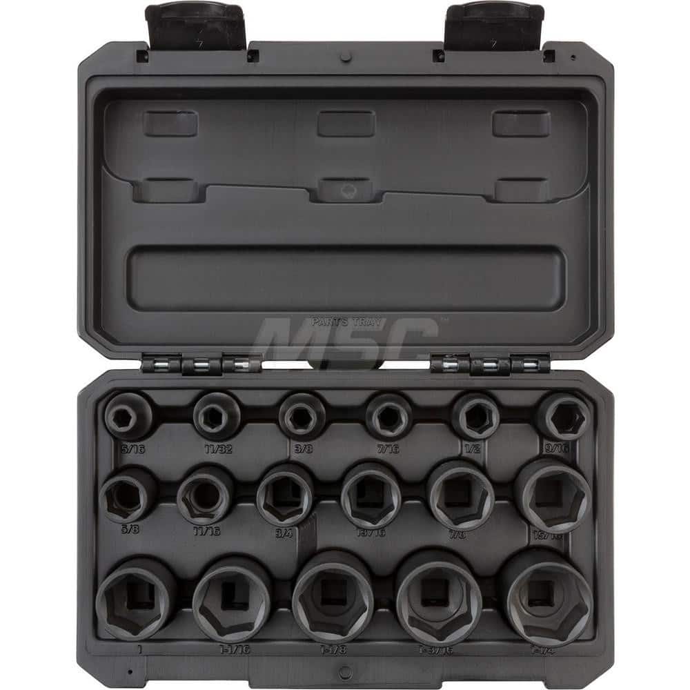 1/2 Inch Drive 6-Point Impact Socket Set, 17-Piece (5/16 - 1-1/4 in.)