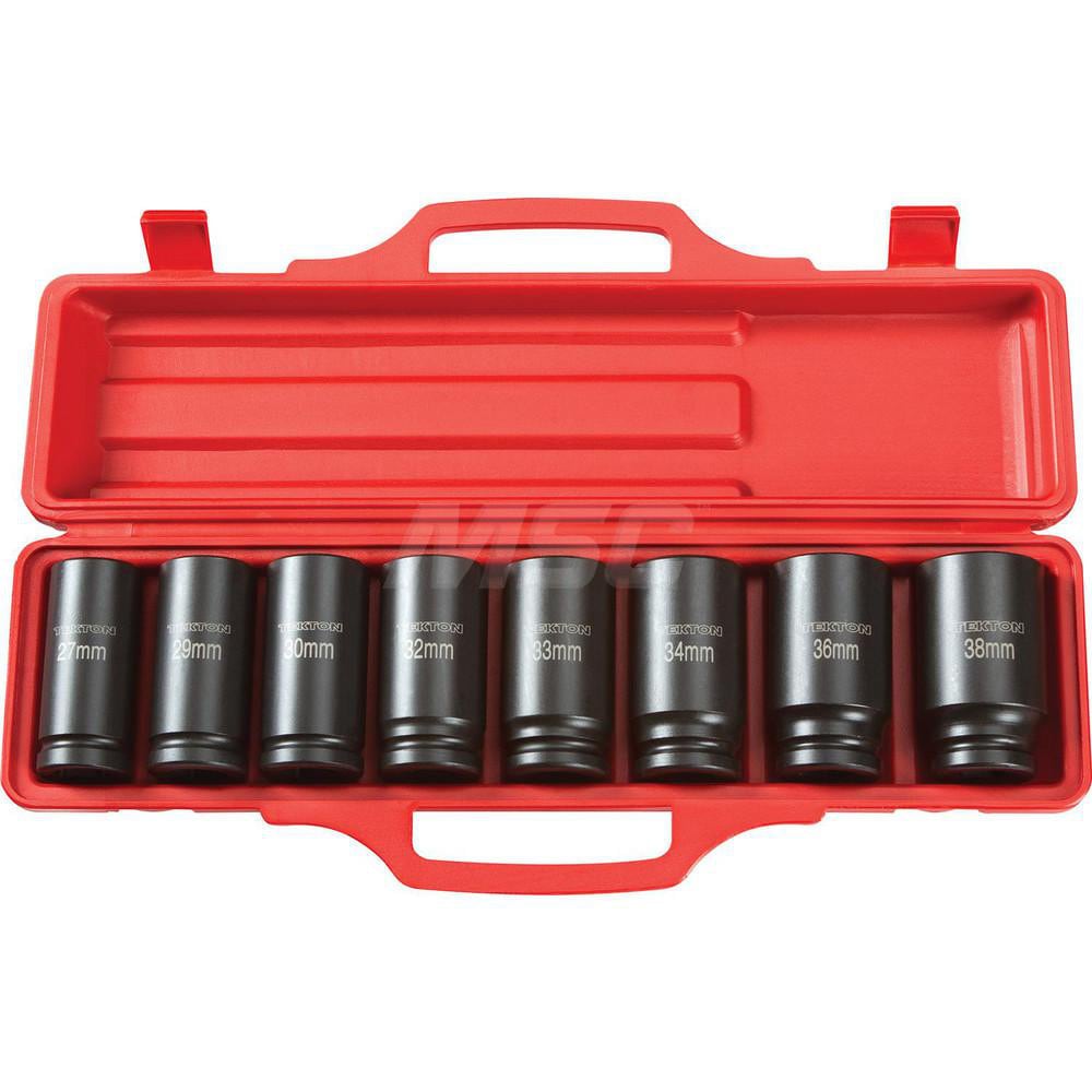 3/4 Inch Drive Deep 6-Point Impact Socket Set, 8-Piece (27-38 mm)