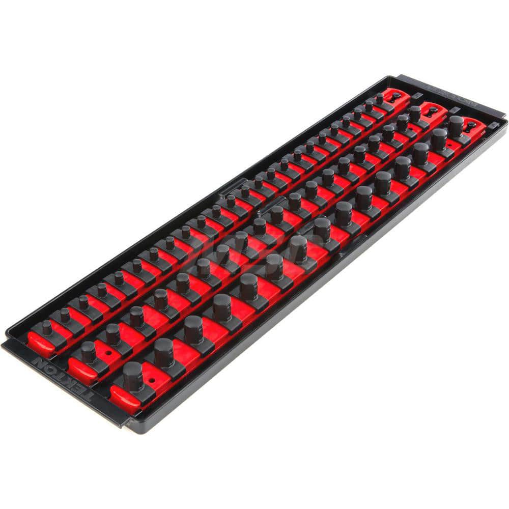 Tekton OST77158 1/4, 3/8, 1/2 Inch Drive Socket Rails & 18 Inch Tray (Red) 
