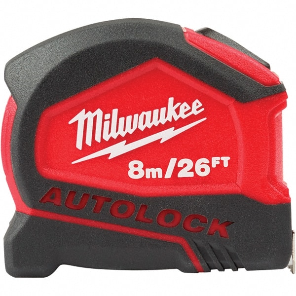 Milwaukee Tool 48-22-6826 Tape Measure: 26 Long, 1-1/16" Width, Yellow Blade 