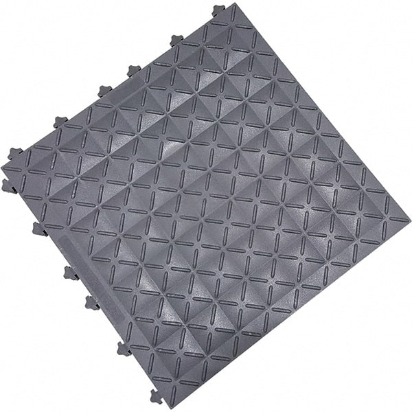 Ergo Advantage A1-GRY Anti-Fatigue Modular Tile Mat: Dry Environment, 18" Length, 18" Wide, 1" Thick, Gray 