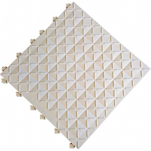 Ergo Advantage A1-W Anti-Fatigue Modular Tile Mat: Dry Environment, 18" Length, 18" Wide, 1" Thick, White Image