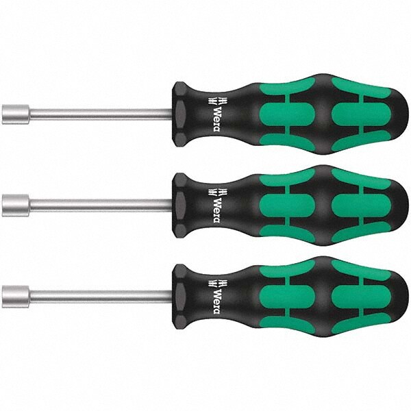 Nut Driver Set: 3 Pc, Hollow Shaft, Cushion Grip Handle