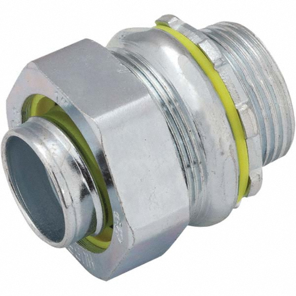 Conduit Connector: For Liquid-Tight, 1" Trade Size - Non-Insulated, Threaded Connection