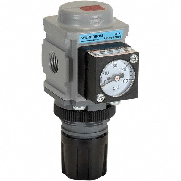 Compressed Air Regulator: 1/4" NPT, 300 Max psi, Miniature
