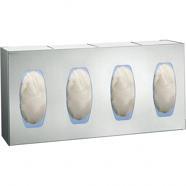 ASI-American Specialties, Inc. 0501-4 PPE Dispensers; Type: Disposable Glove Dispenser ; Dispenser Type: Disposable Glove Dispenser ; Mount: Wall; Surface Mount ; Lid: No ; Overall Length: 5in; 127mm ; Height (Inch): 10in; 10 