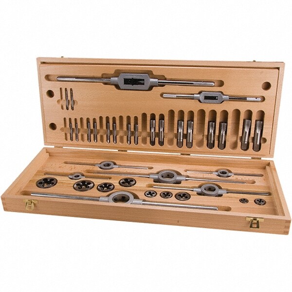 Tap & Die Set: 1/4 to 1 Taps, 1/4 to 1 Dies, UNF